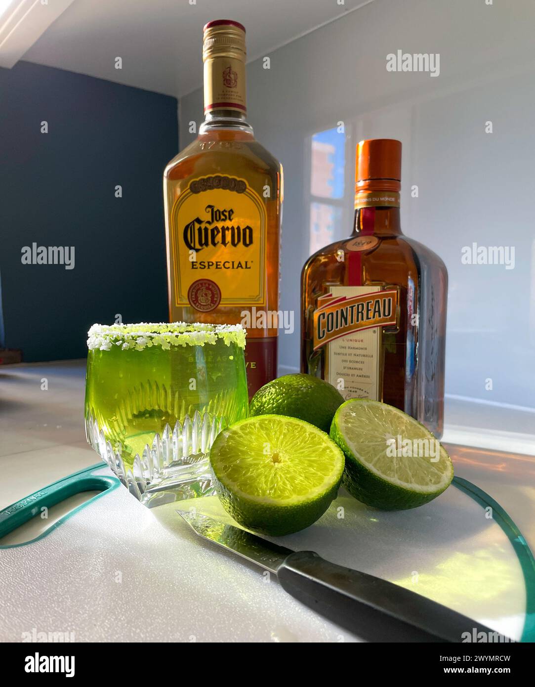 Jose Cuervo Tequila eignet sich hervorragend für die Zubereitung von Margarita-Cocktails, USA Stockfoto