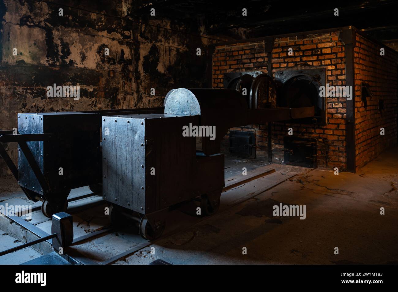 Auschwitz, Polen, 21. März 2024 - die Gaskammer des Vernichtungslagers Stockfoto