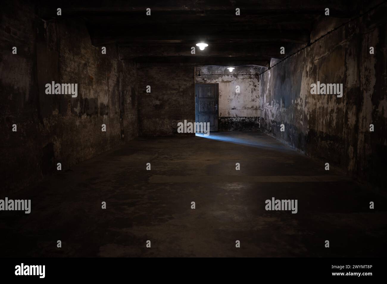 Auschwitz, Polen, 21. März 2024 - die Gaskammer des Vernichtungslagers Stockfoto