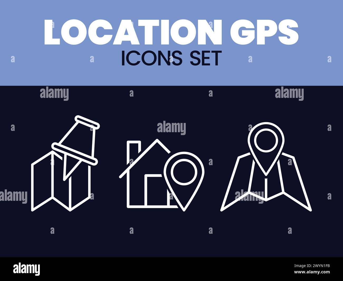 Position Navigation Symbol Einstellungen Vektorillustration GPS Karte Symbol setzt Vektor Markierung Position Pin GPS Karte Symbole Vektor Stock Vektor