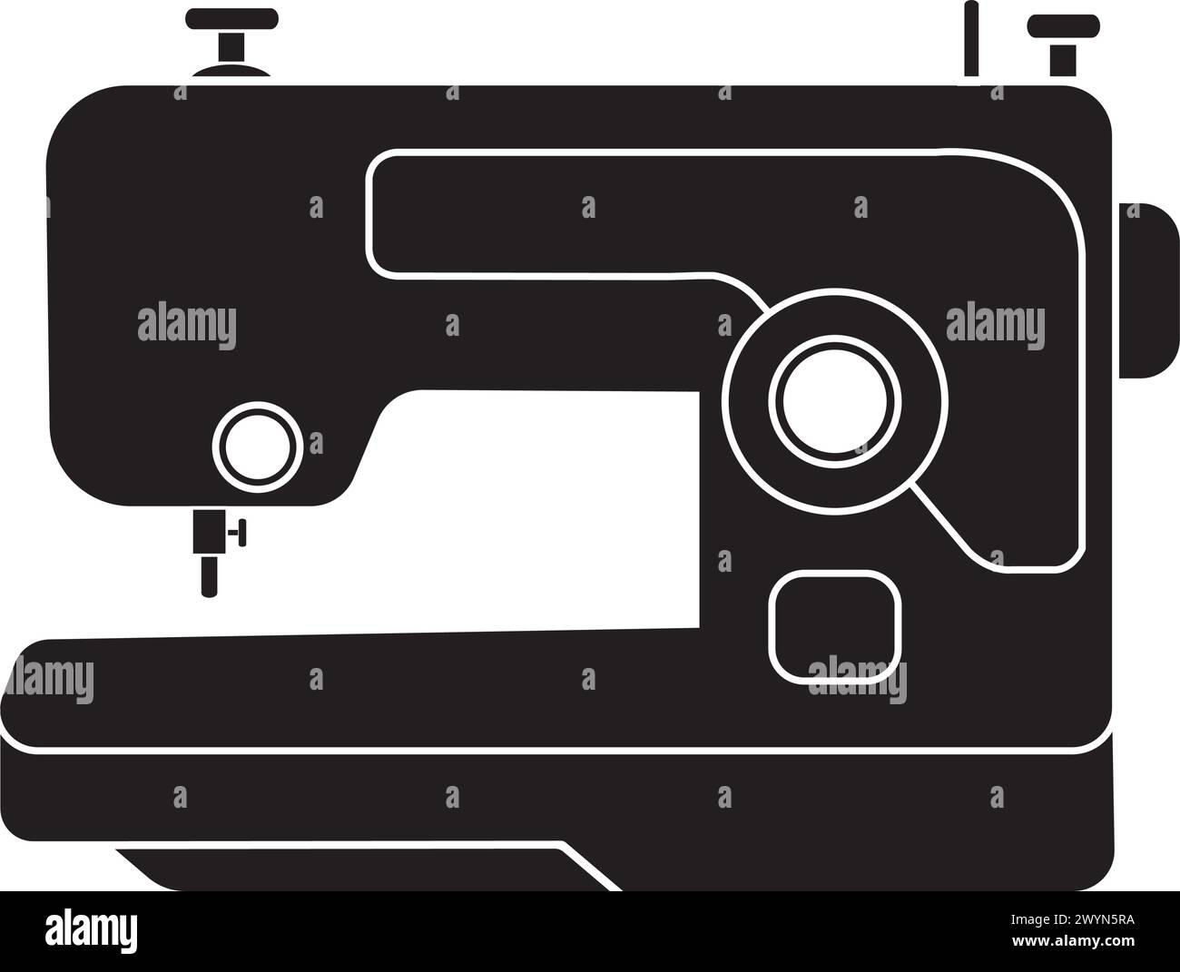 Nähmaschine Logo Vektor Illustration Design Stock Vektor