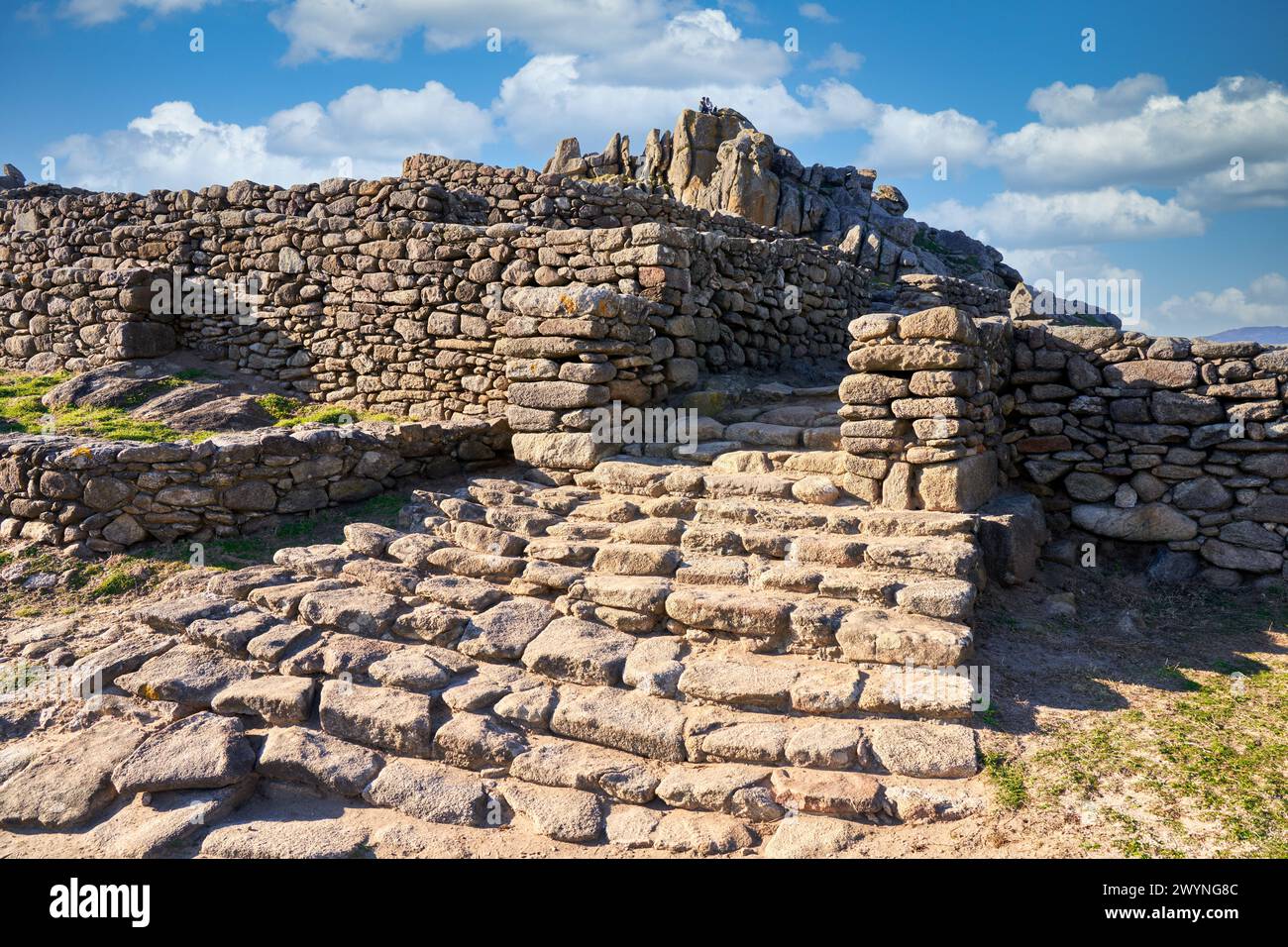 Castro de Baroña, Porto do Son, Ria de Muros y Noya, A Coruña, Galicien, Spanien. Stockfoto