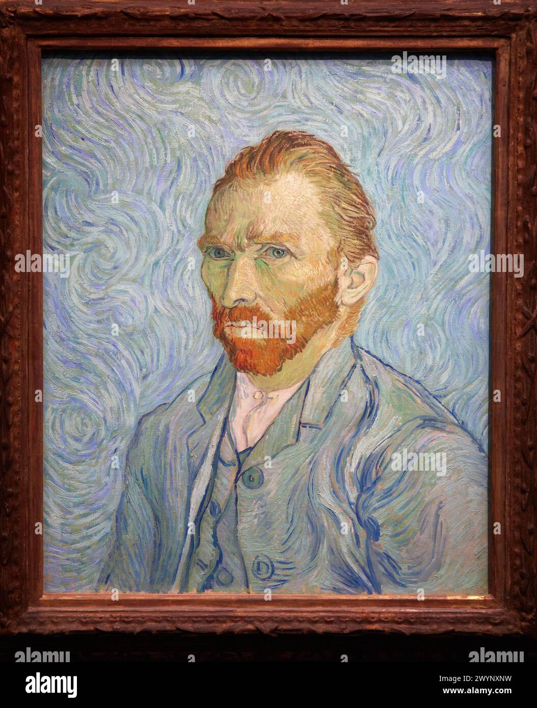 Selbstporträt, 1889, von Vincent Van Gogh (1853-1890), Öl auf Leinwand, 65x54 cm. Musée d'Orsay. Orsay Museum. Paris. Frankreich. Stockfoto