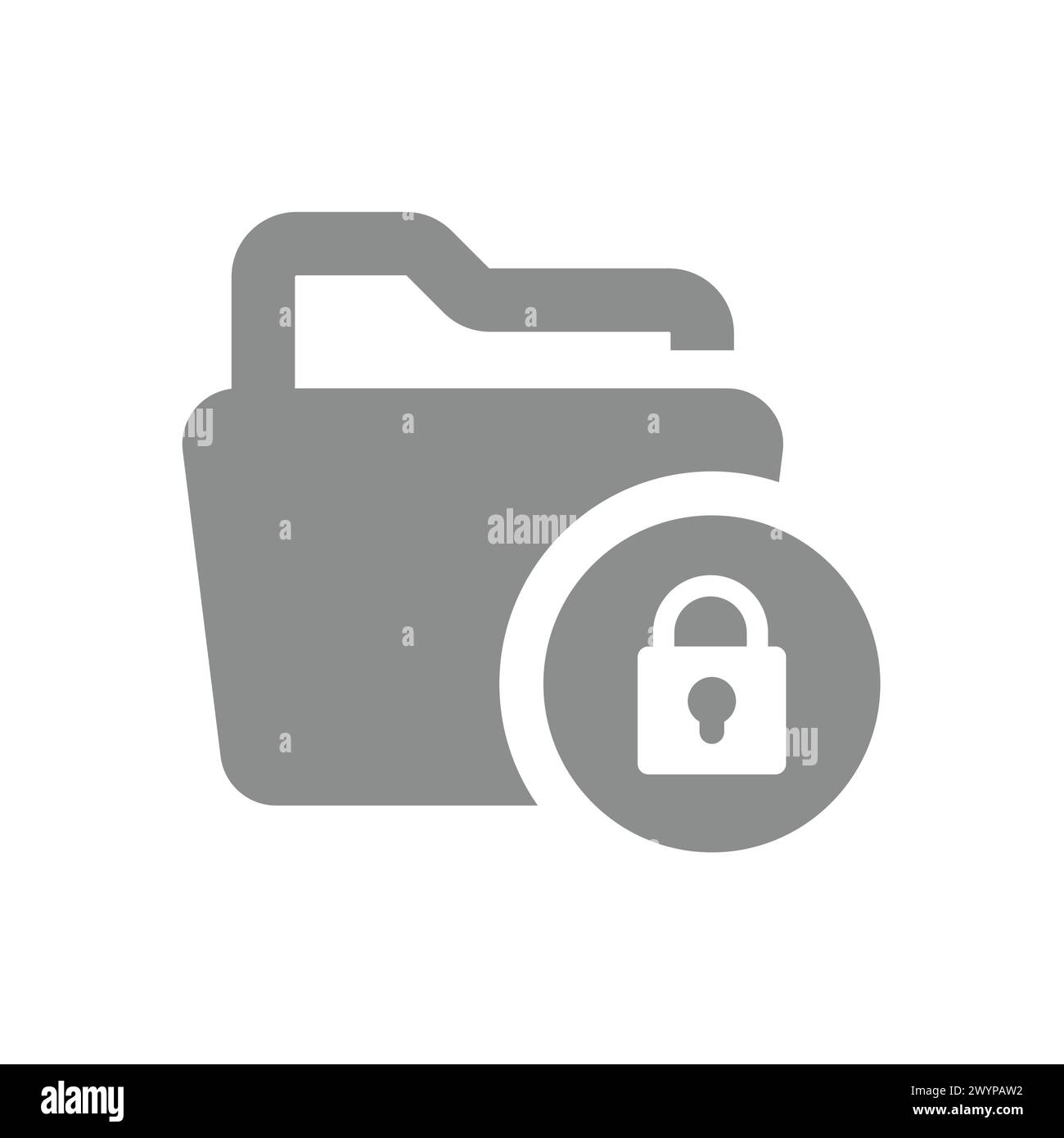 Symbol für den Vektor des privaten Ordners. Vertrauliches Dokument mit Vorhängeschloss-Symbol. Stock Vektor