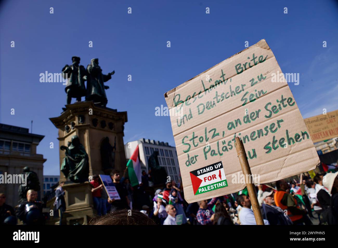 Frankfurt, Deutschland, 06. April 2024. Beenden Sie die Kriegskampagne zur Unterstützung des Gazastreifens. Stockfoto