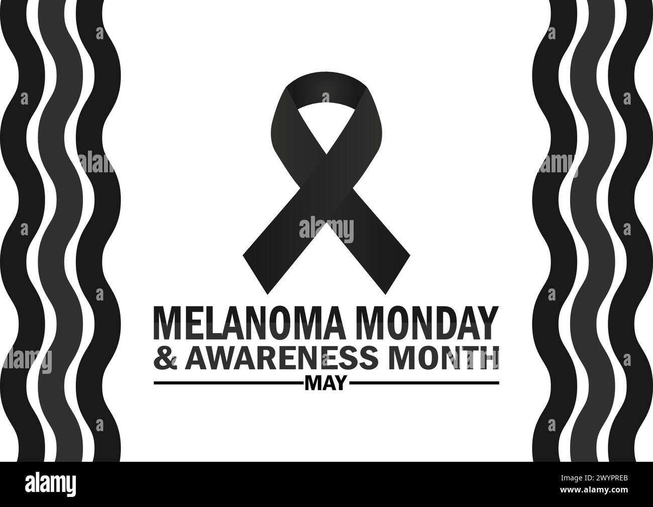 Melanom Montag Und Sensibilisierungsmonat Mai. Urlaubskonzept. Vorlage für Hintergrund, Banner, Karte, Poster mit Textbeschriftung. Vektorabbildung Stock Vektor