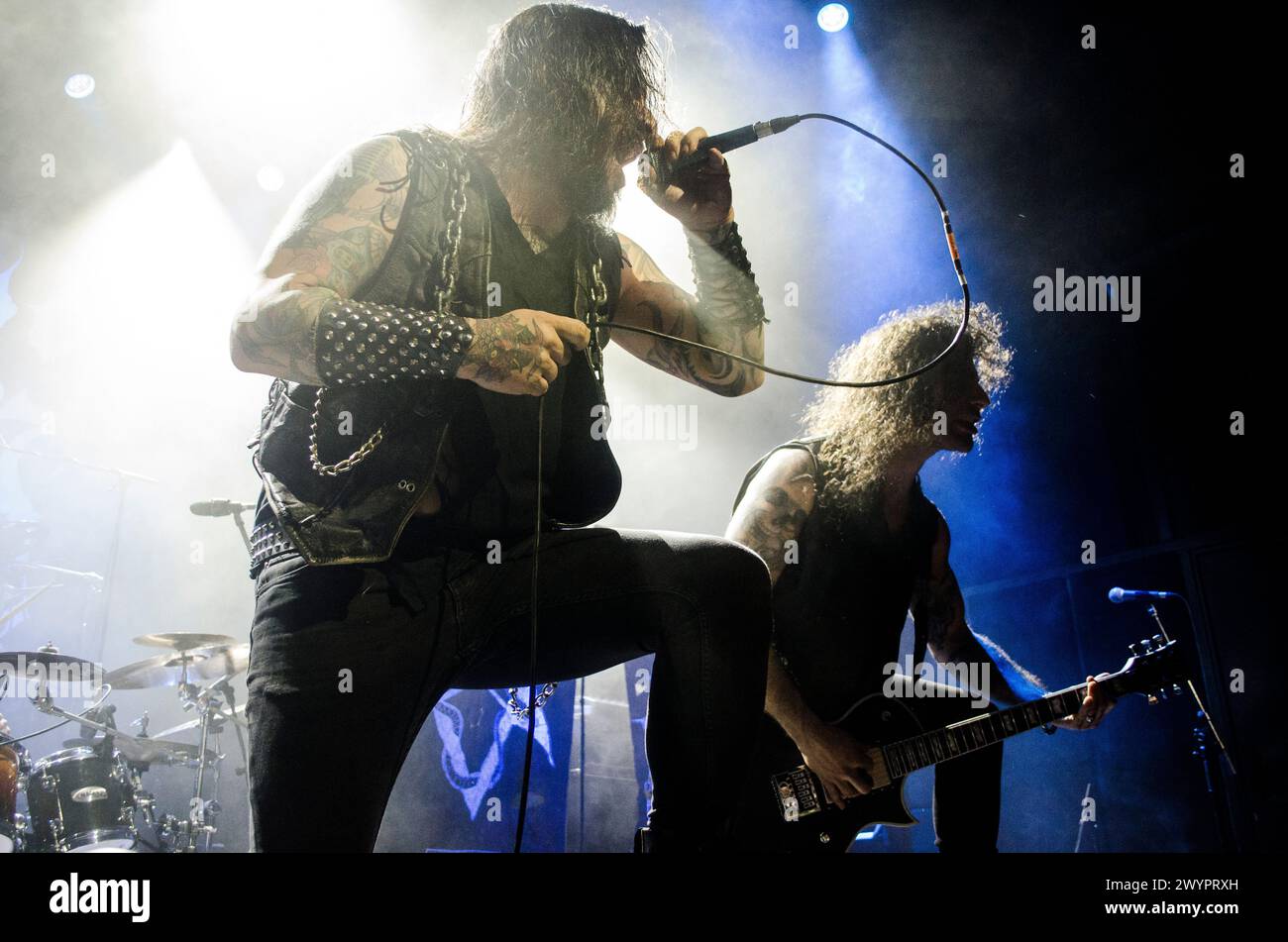 Marios Dupont von Lucifer's Child Performing at Floyd Live Music Venue, Athen/Griechenland, April 2024 Stockfoto