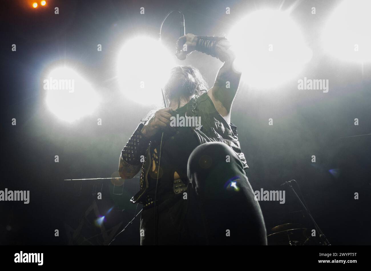 Marios Dupont von Lucifer's Child Performing at Floyd Live Music Venue, Athen/Griechenland, April 2024 Stockfoto