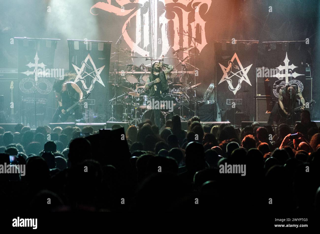 Lucifer's Child Performing at Floyd Live Music Venue, Athen/Griechenland, April 2024 Stockfoto