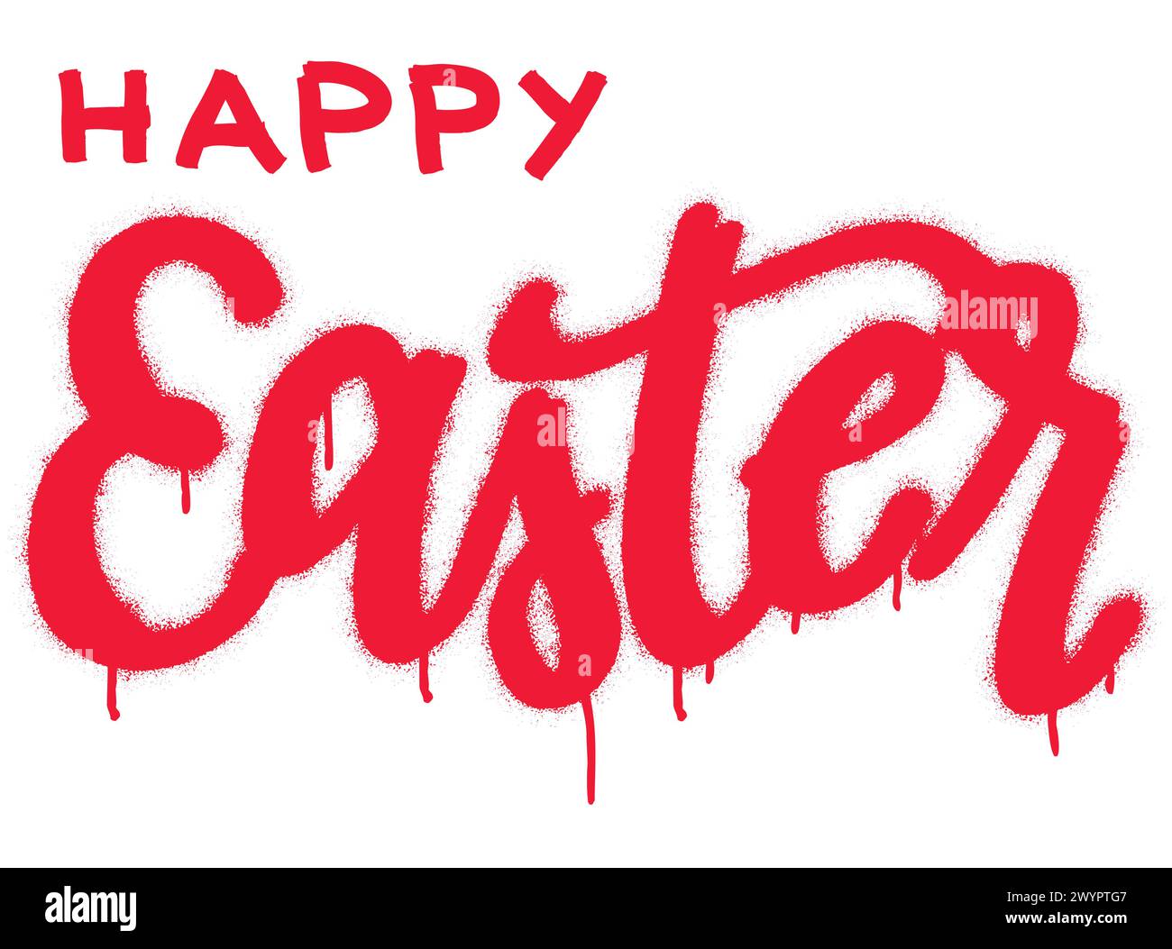 Spray Graffiti Cursive, handgeschriebenes Tag ''Happy Easter''. Stock Vektor