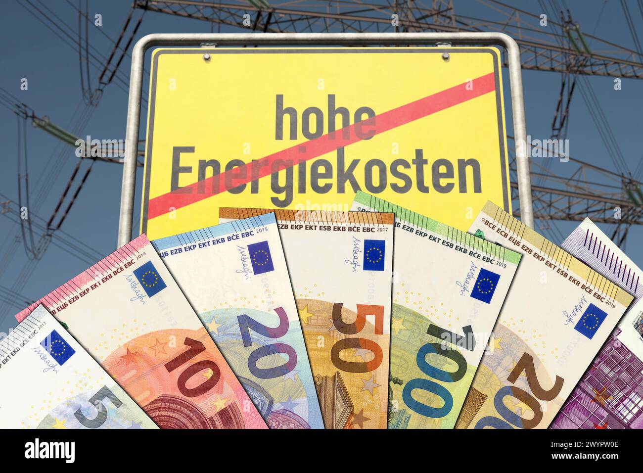 Die Energiekosten in Deutschland sind zu hoch Stockfoto