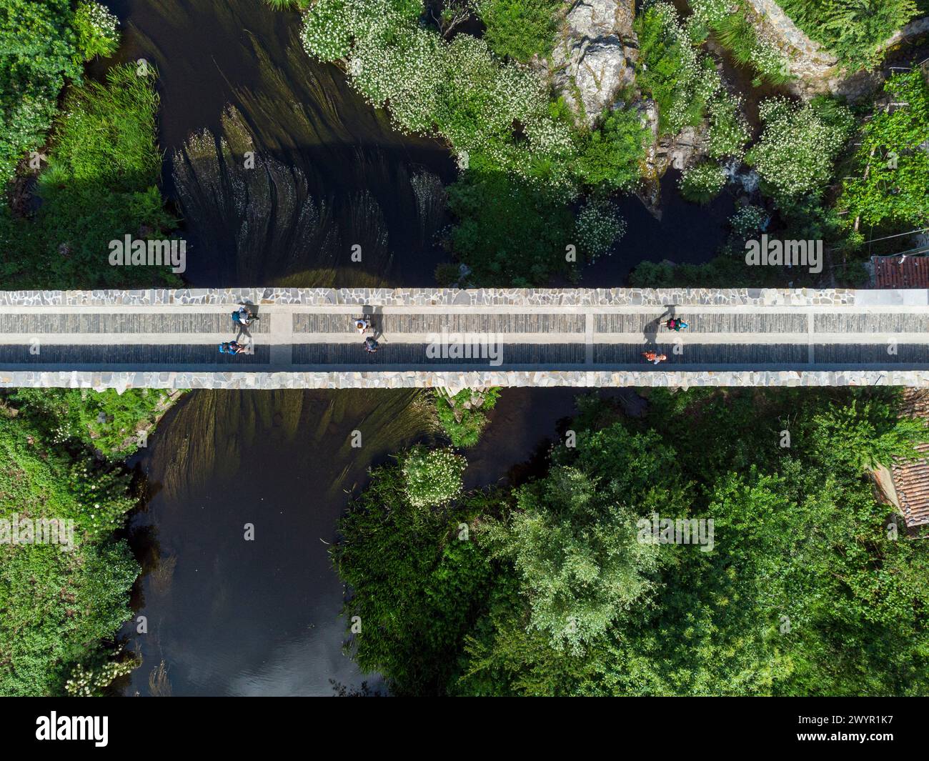 Brücke auf dem Weg nach Santiago de Compostela Stockfoto