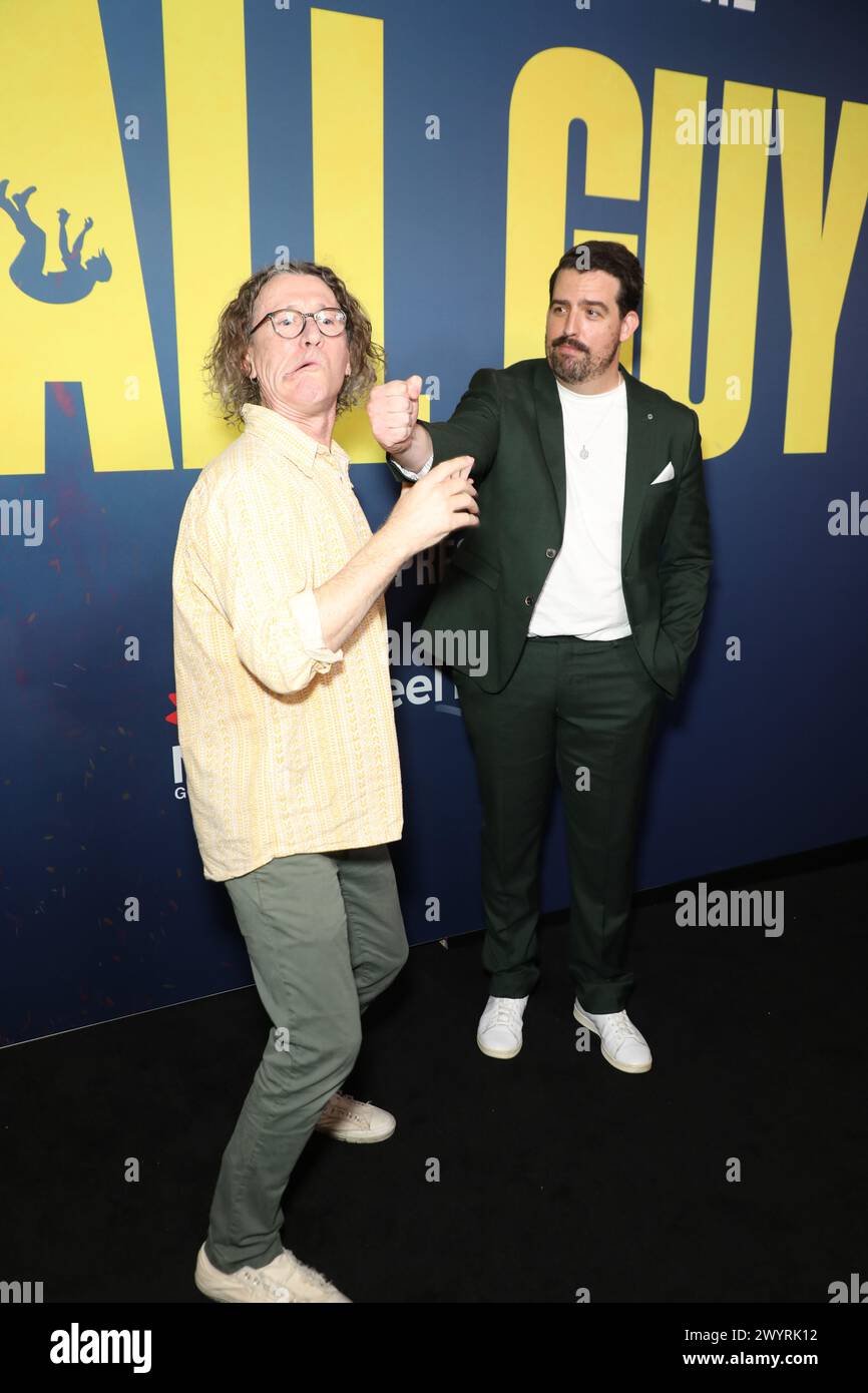 Sydney, Australien. April 2024. David Collins (Ray) und Adam Dunn (Nigel) kommen auf dem roten Teppich zur australischen Premiere von THE FALL GUY am State Theatre, 49 Market Street, Sydney NSW 2000. Richard Milnes/Alamy Live News Stockfoto