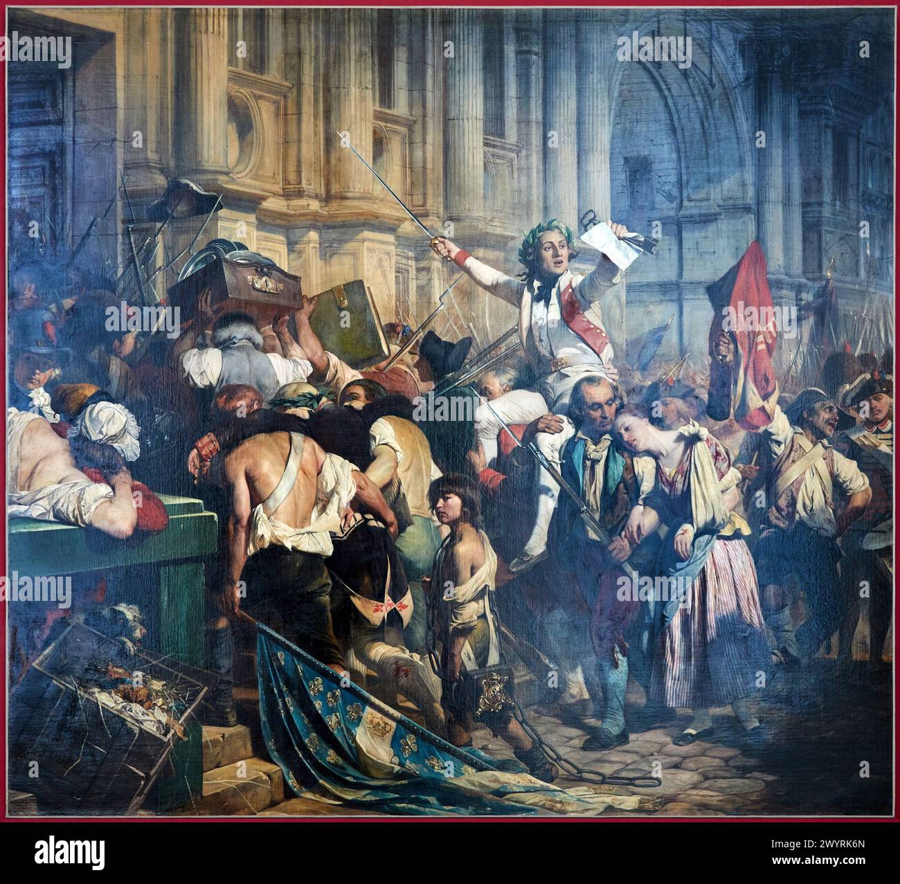 "Les vainqueurs de la Bastille devant l'Hôtel de Ville, le 14 juillet 1789", 1830-1838, Paul Delaroche, Petit Palais Musée des Beaux Arts de la Ville de Paris, Frankreich, Europa. Stockfoto