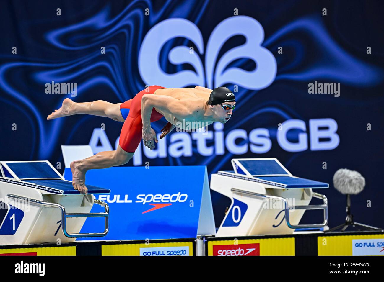 LONDON, VEREINIGTES KÖNIGREICH. April 2024. Finale während der Speedo Aquatics GB Schwimmmeisterschaft 2024 - Tag 6 im London Aquatics Centre am Sonntag, 07. April 2024. LONDON ENGLAND. Quelle: Taka G Wu/Alamy Live News Stockfoto