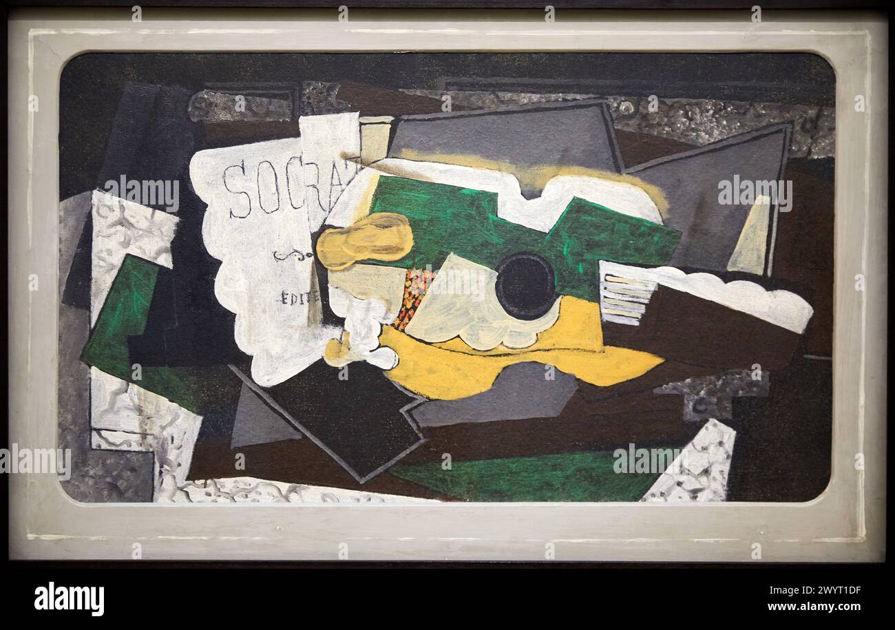 "Guitare et verre", 1921, Georges Braque, Centre Pompidou, Paris, Frankreich, Europa. Stockfoto