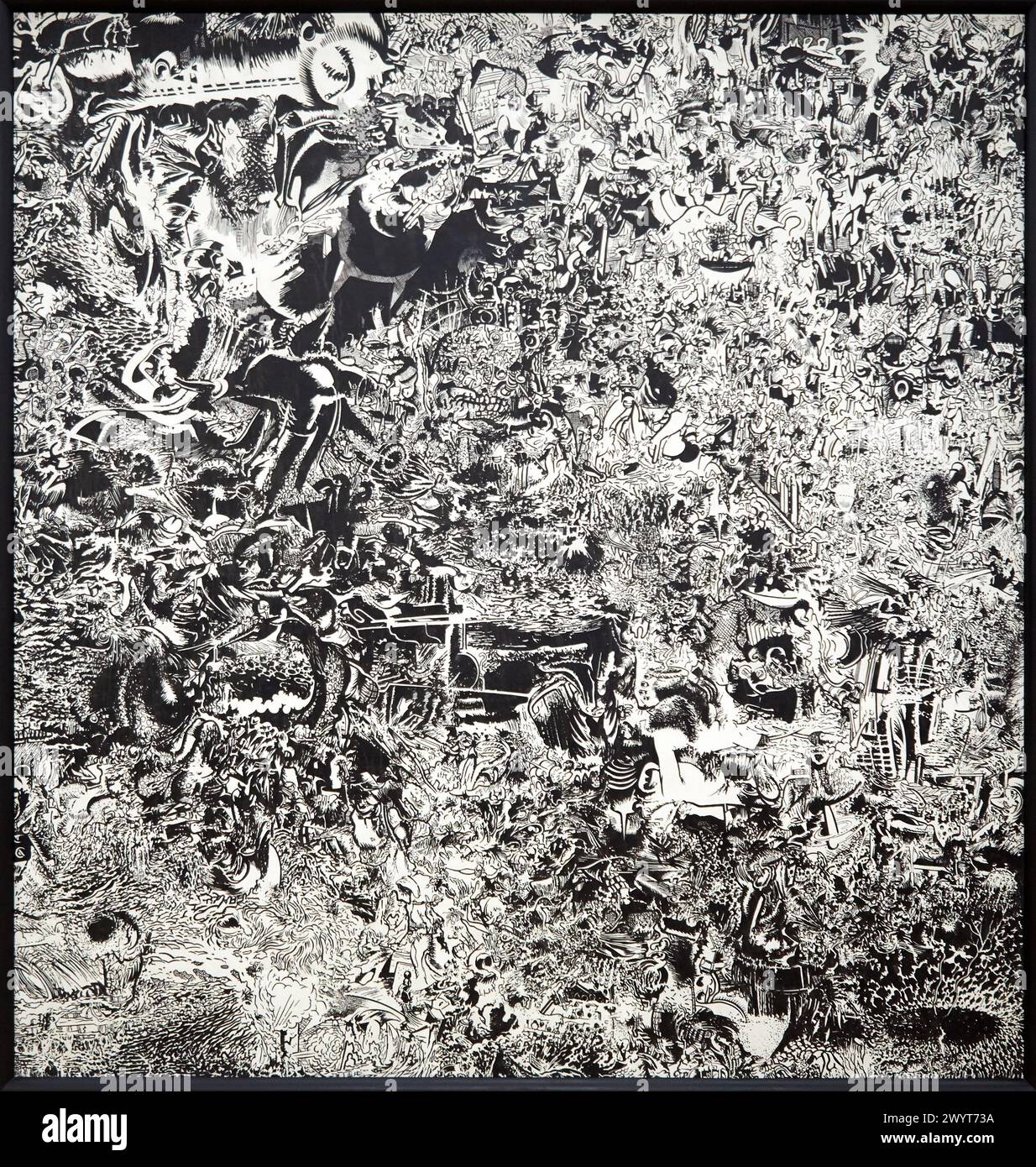 "Dr. Livingstone, I vermute (2:a kalaset p°a MAD; Till John Cage)", 1960-1961, Oyvind Fahlström, Centre Pompidou, Paris, Frankreich, Europa. Stockfoto