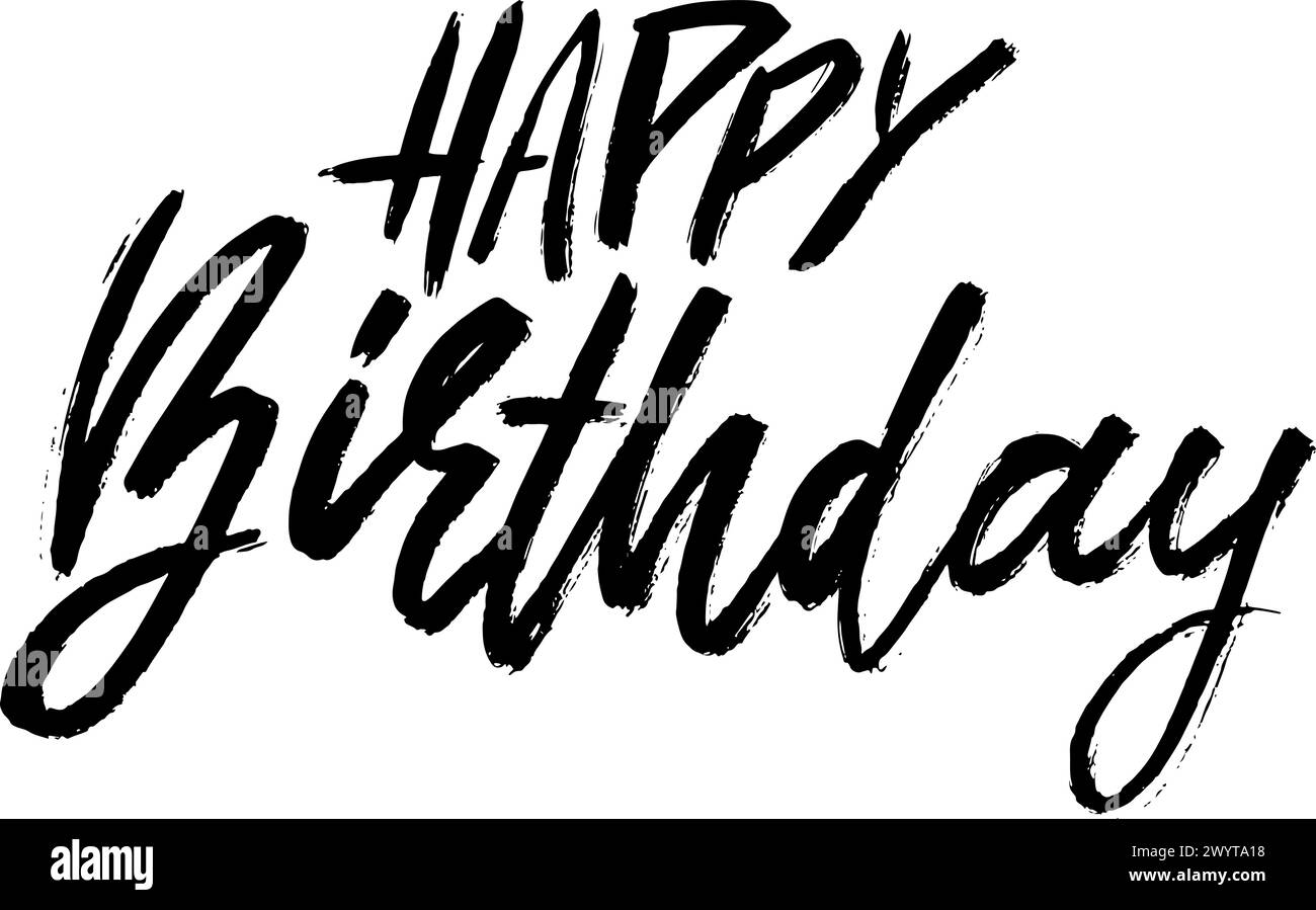 Happy Birthday Modern Dry Brush Schriftdesign Stock Vektor