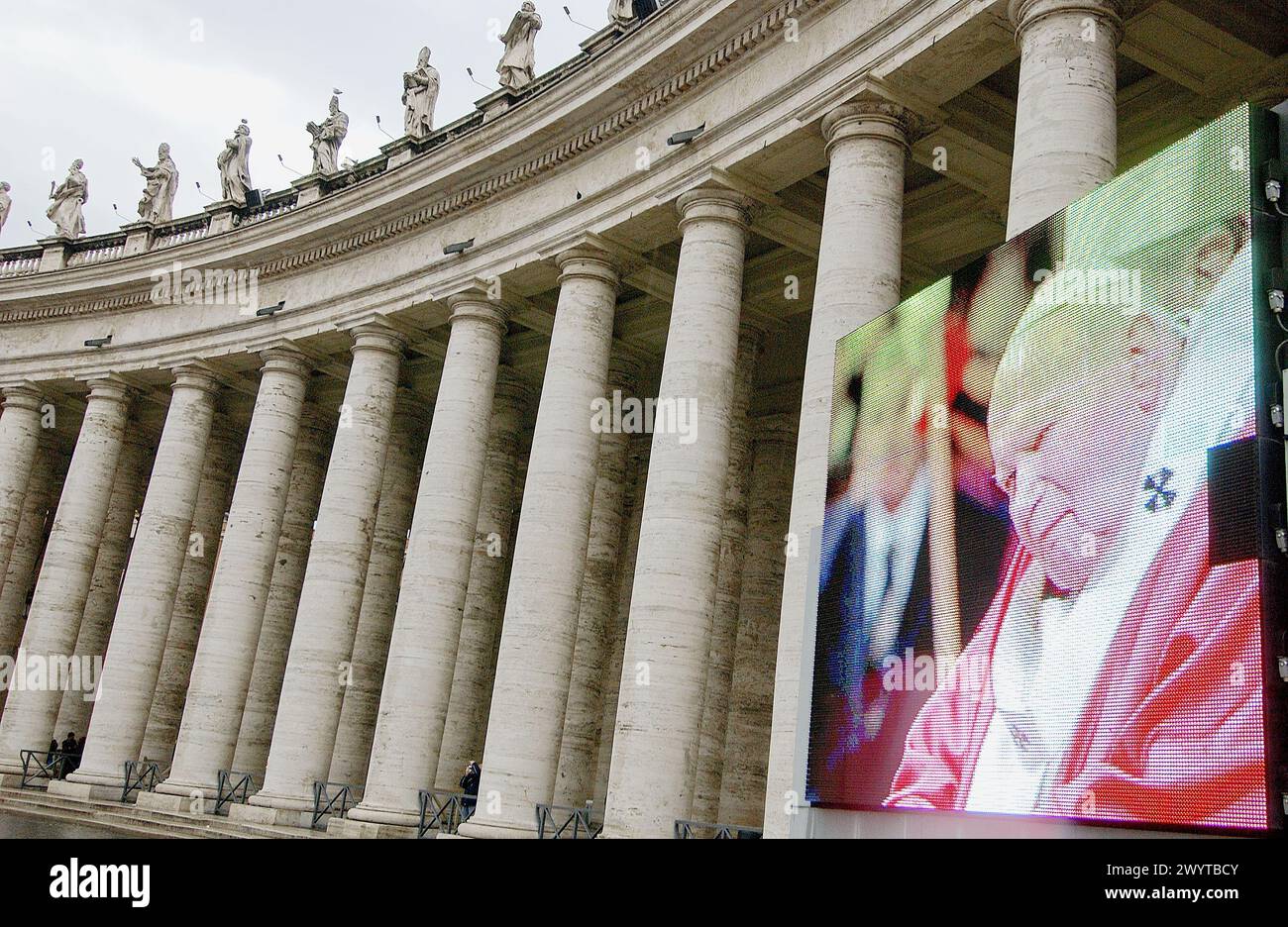 Bild von Papst Johannes Paul II. In St. Petersplatz. Vatikanstadt, Rom. Italien. Stockfoto