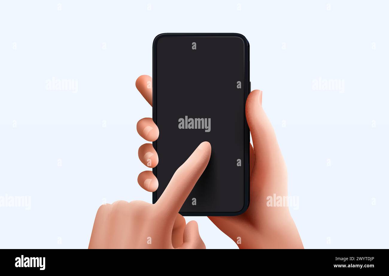 Smartphone mit elektronischer Handhalterung. Vektor Stock Vektor