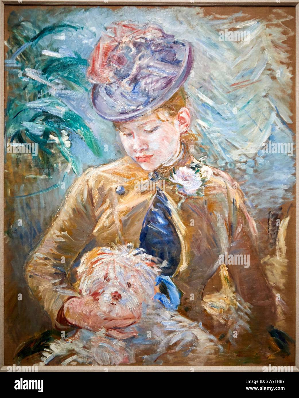 „Jeune Fille au chien“, 1887, Berthe Morisot (1841-1895) Stockfoto