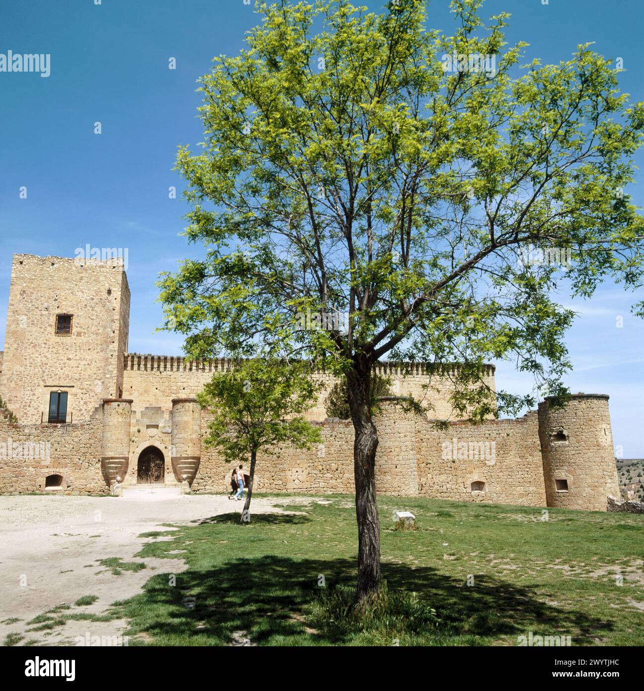 Schloss aus dem 15. Jahrhundert, Pedraza de la Sierra, Provinz Segovia, Spanien. Stockfoto