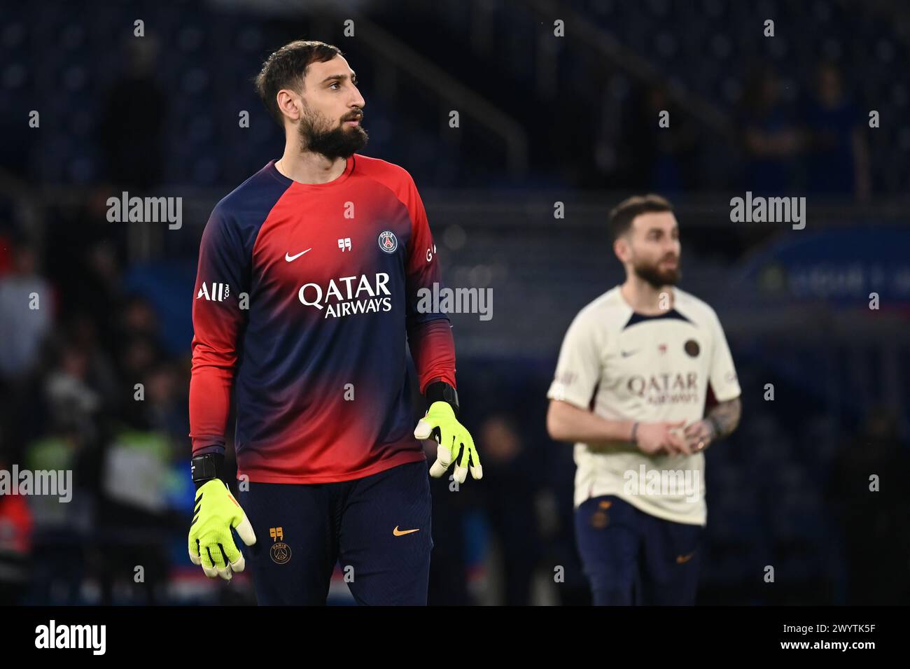 Paris, Frankreich. April 2024. Julien Mattia/Le Pictorium - PSG vs Clermont Foot 63 - 06/04/2024 - France/Ile-de-France (Region)/Paris - Gianluigi Donnarumma am 28. Tag der Ligue 1 Ubereats, zwischen PSG und Clermont Foot 63 im Parc des Princes, 6. April 2024 Credit: LE PICTORIUM/Alamy Live News Stockfoto