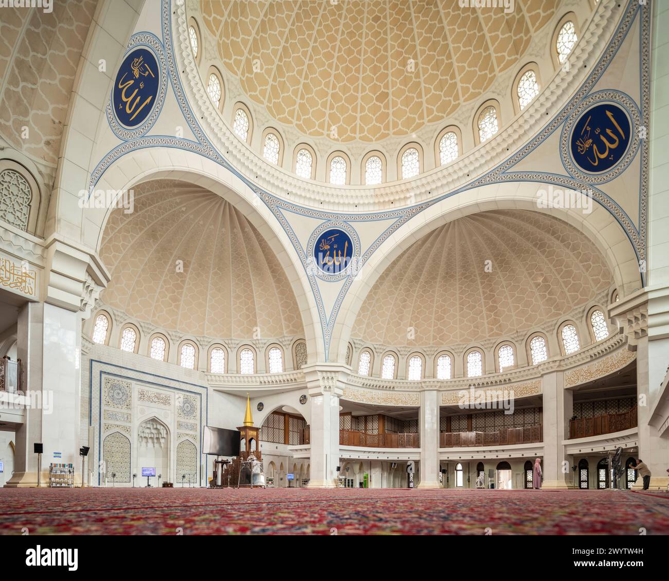 Das Innere der Federal Territory Moschee, Kuala Lumpur, Malaysia Stockfoto