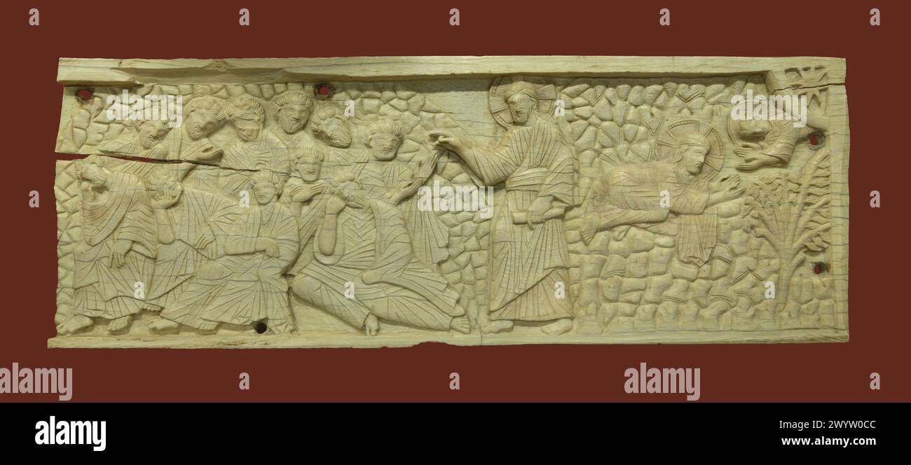 Qualen im Garten Gethsemane. Byzantinisches Elfenbeinschnitzerei Stockfoto