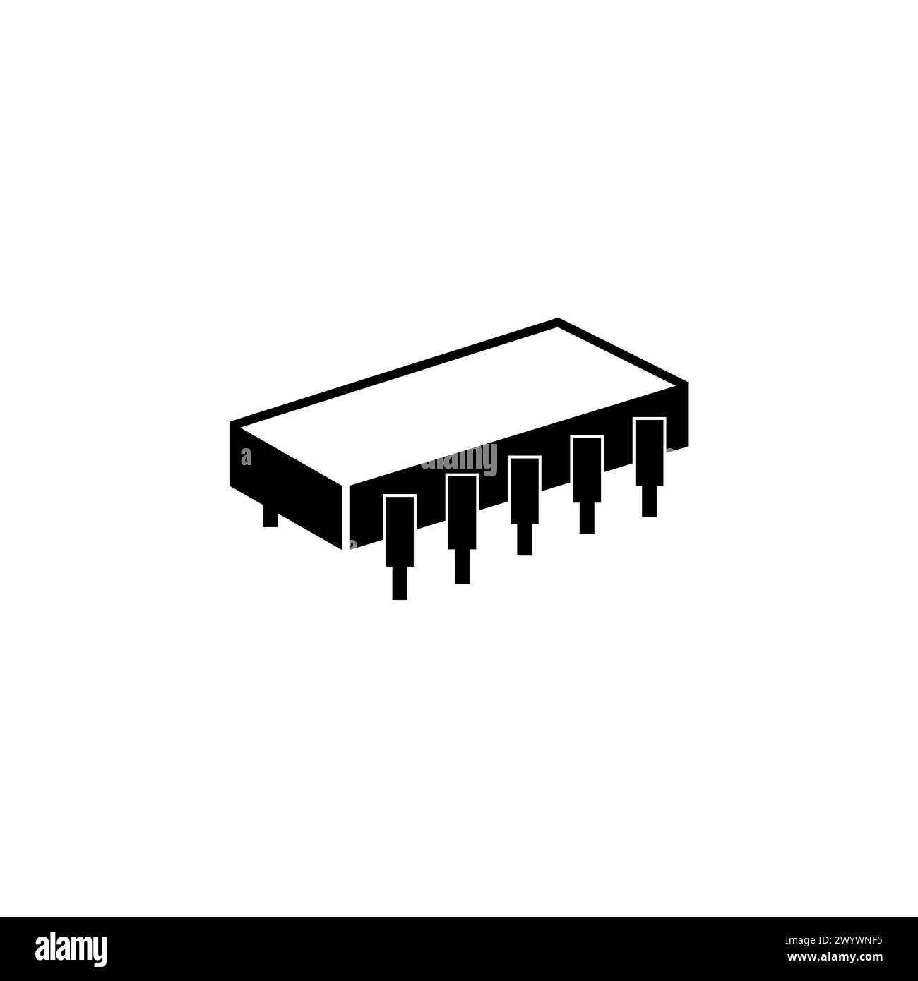 Microchip Flachvektorsymbol. Einfaches, ausgefülltes Symbol auf weißem Hintergrund Stock Vektor