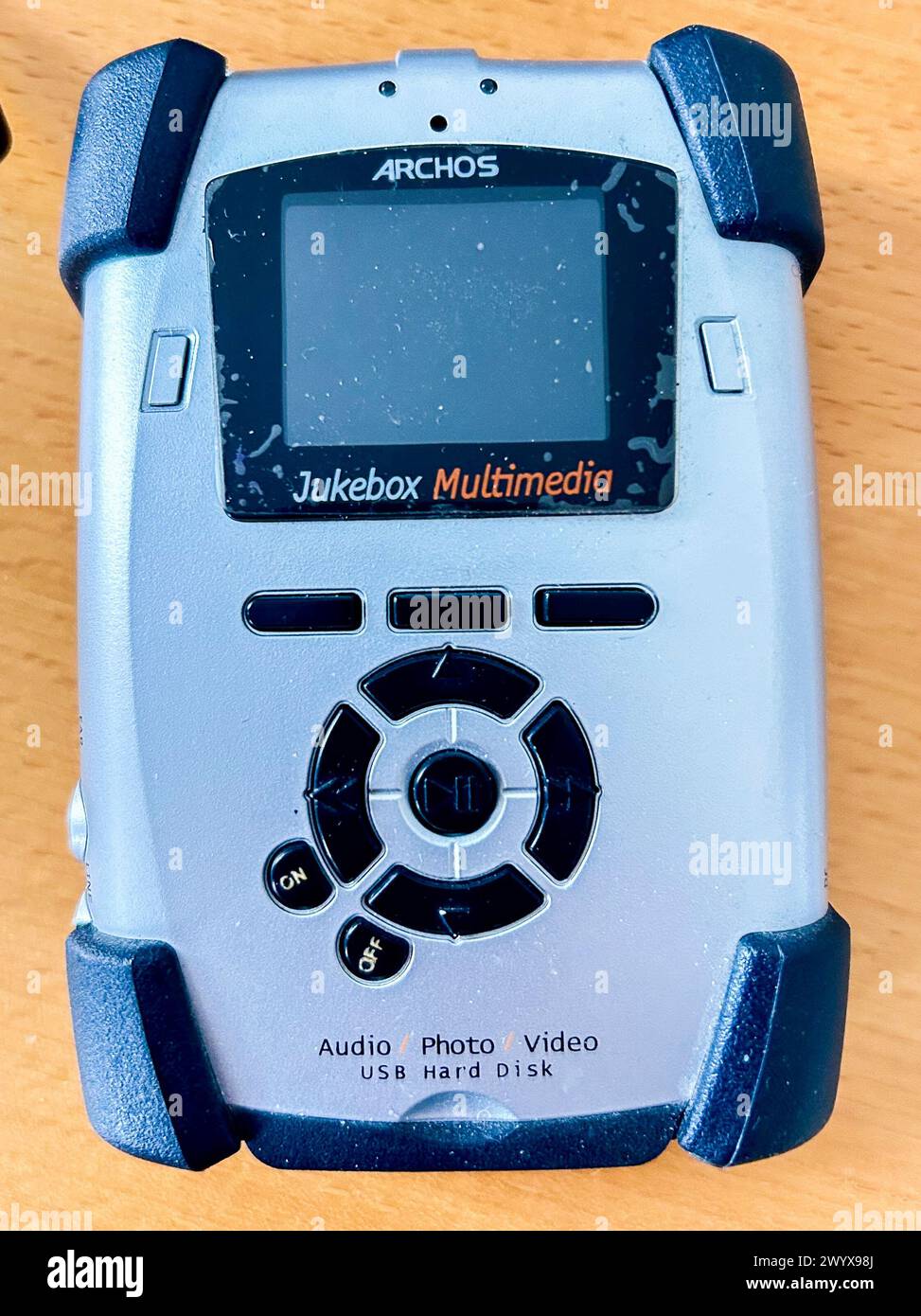Nahaufnahme, MP3 „Archos Jukebox 20“ Musik-Player, Stockfoto