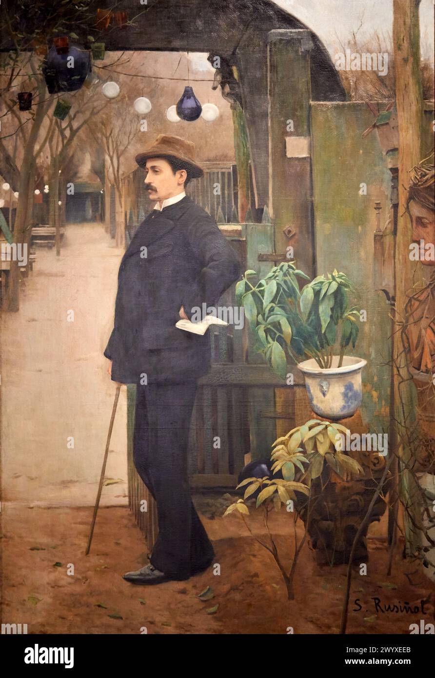'Porträt von Miquel Utrillo', 1890-1891, Santiago Rusiñol, Nationalmuseum für katalanische Kunst, Museu Nacional d Art de Catalunya, MNAC, Barcelona, Spanien, Europa. Stockfoto