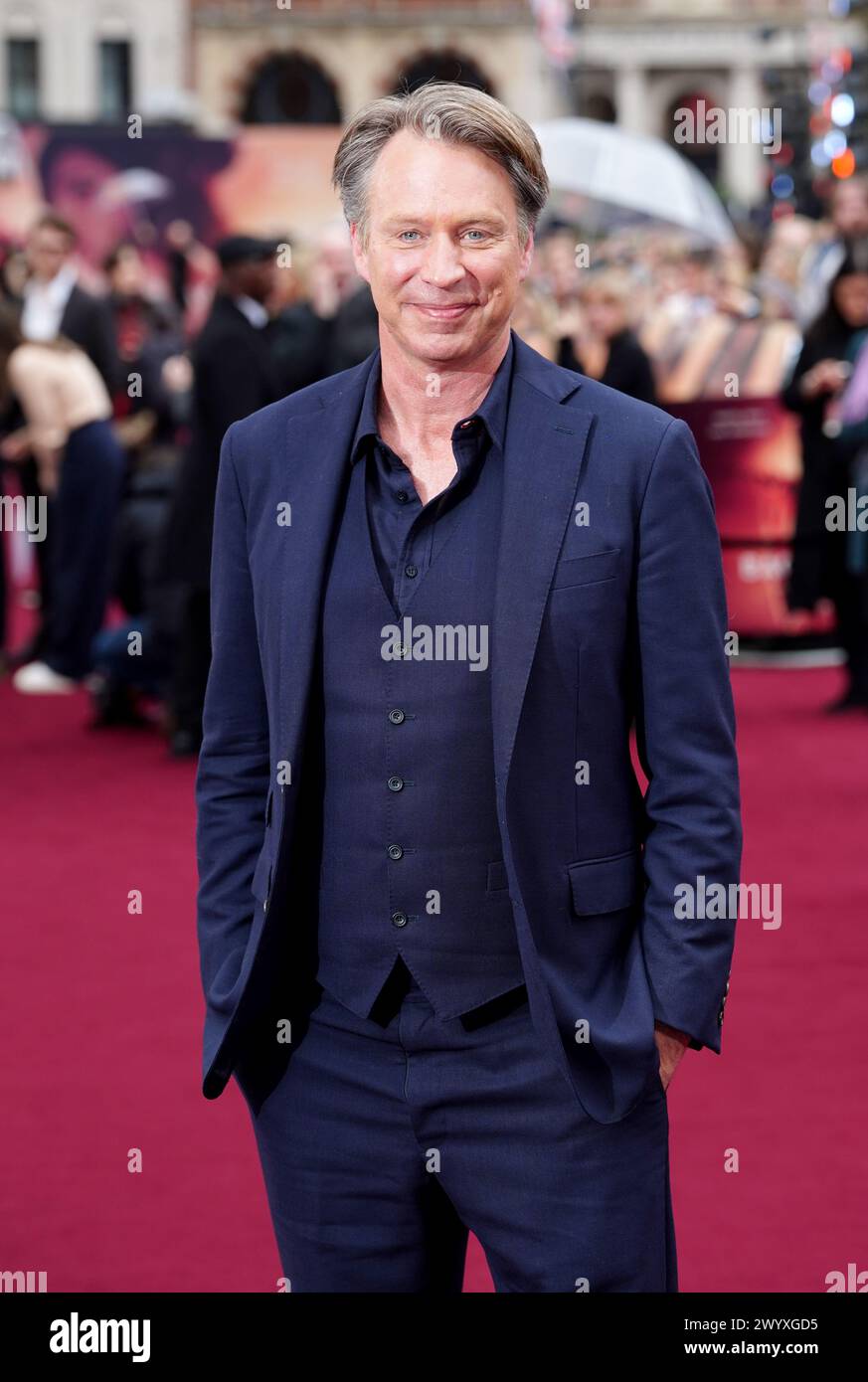 Giles Martin nahm an der Uraufführung von Sam Taylor-Johnsons Back to Black im Odeon Luxe in London Teil. Bilddatum: Montag, 8. April 2024. Stockfoto