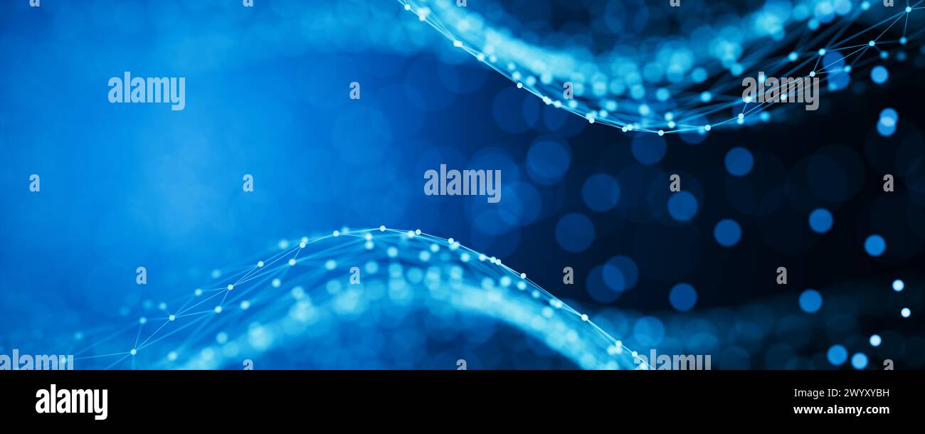 Abstrakte Konzepte von Cybersicherheits- und digitalen Datenschutztechnologien. Zero Trust. Datenhintergrund. Hintergrund von Polygonen, Punkten und Linien. Groß Stockfoto