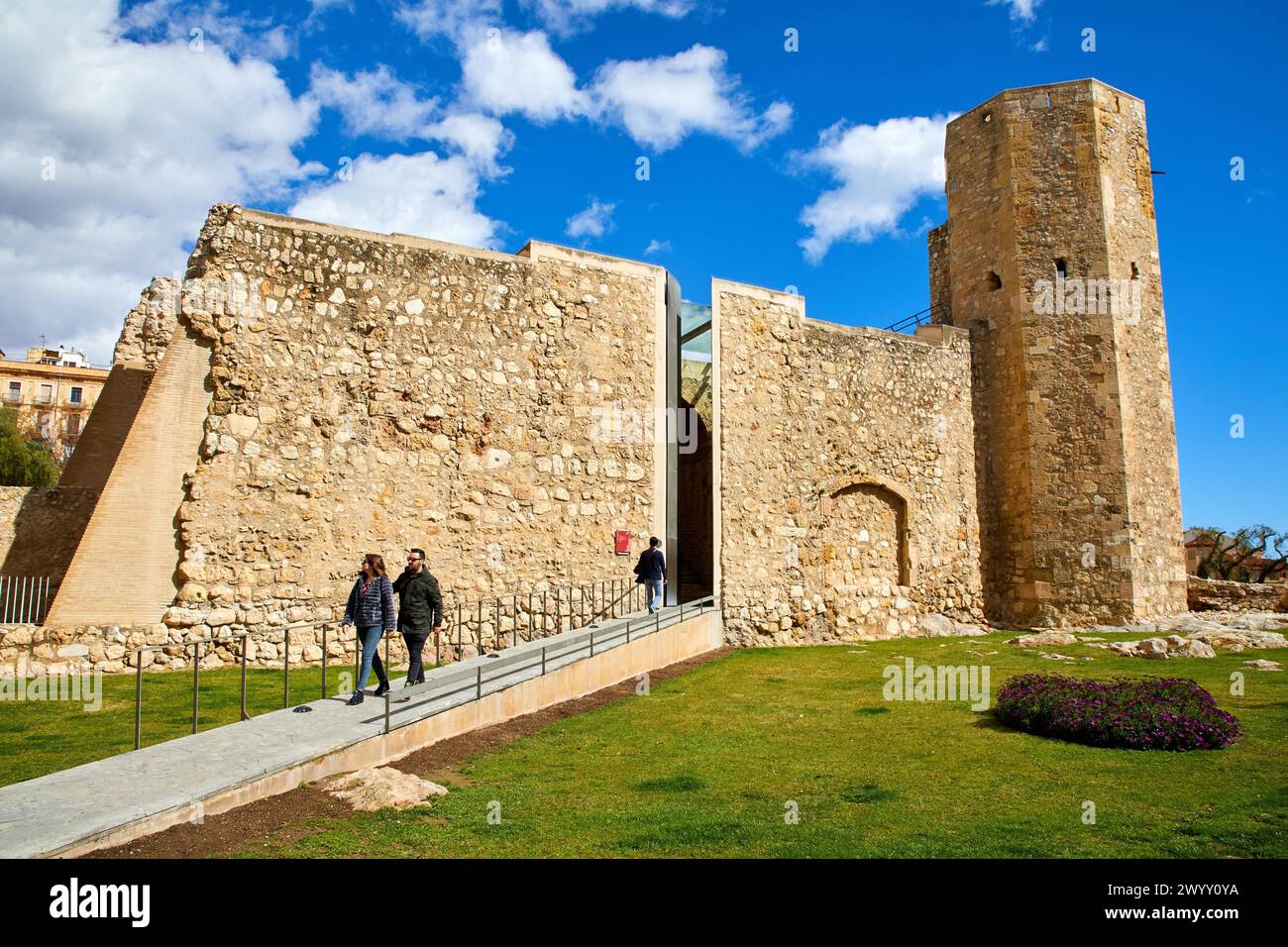 Turm der Monges, römischer Zirkus, Geschichtsmuseum von Tarragona (MHT), Stadt Tarragona, Katalonien, Spanien, Europa. Stockfoto