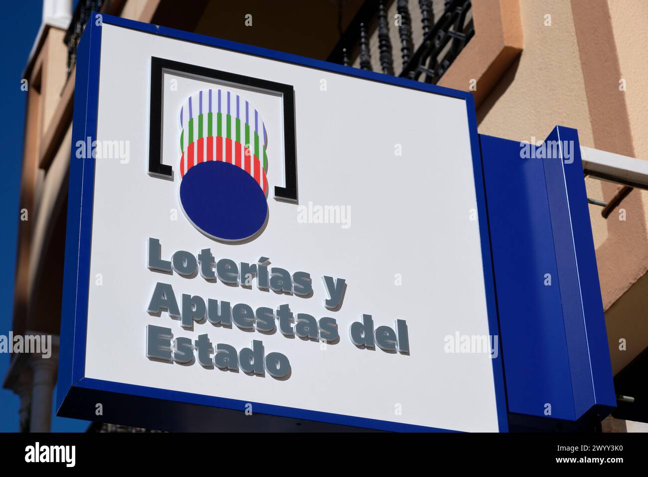 Loteria nacional. Offizielles Logo in einer spanischen Lotterie. Stockfoto