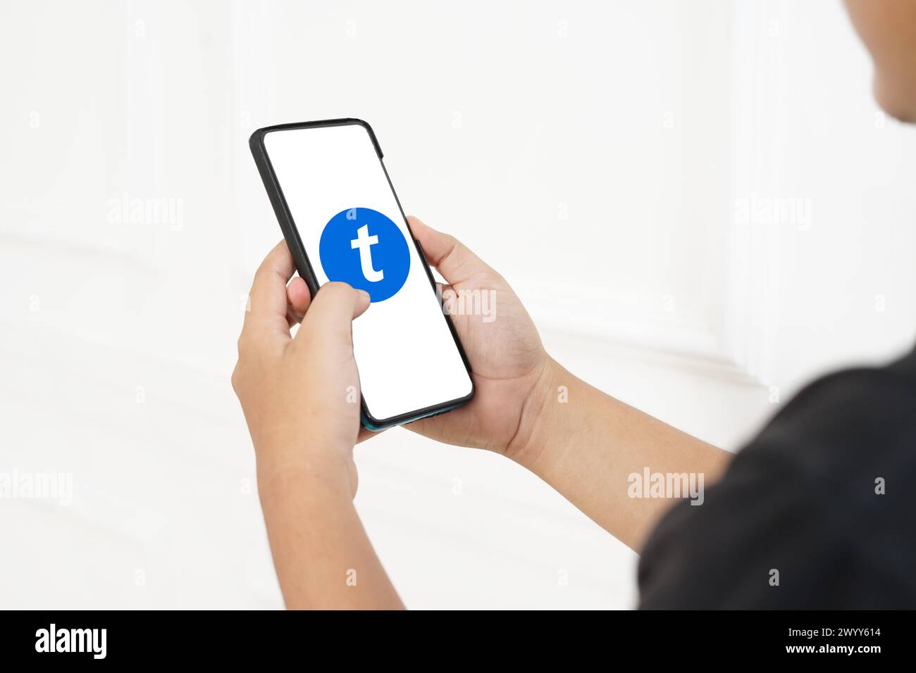 Diese Fotoabbildung zeigt das Logo des US-amerikanischen Unternehmens Ticketmaster Entertainment Inc. Auf einem Handybildschirm Stockfoto