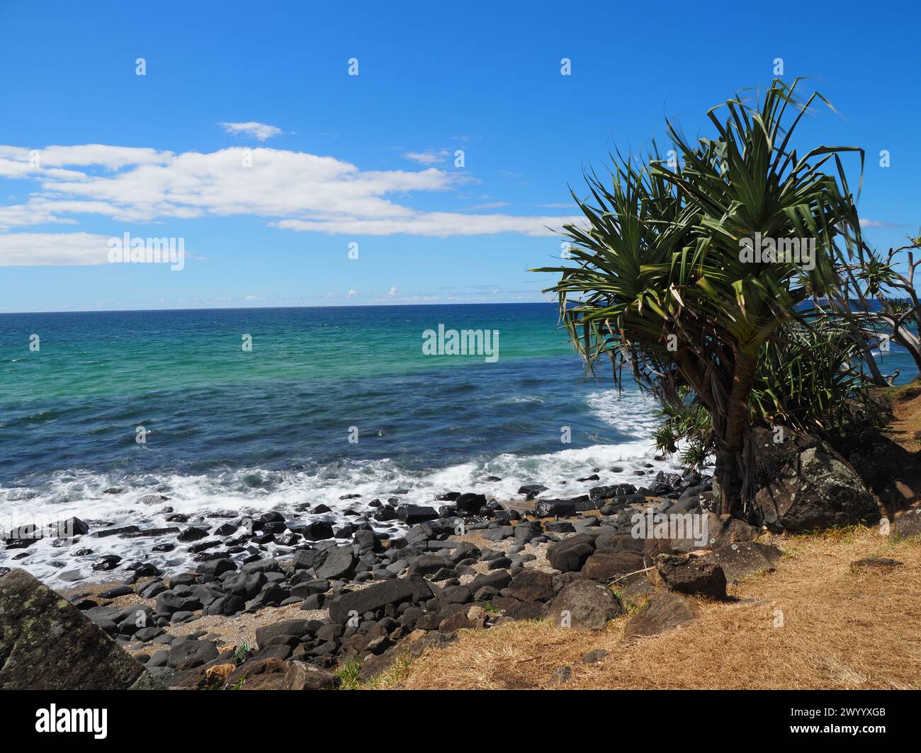 Blick auf den Pazifik von Burleigh Heads Stockfoto