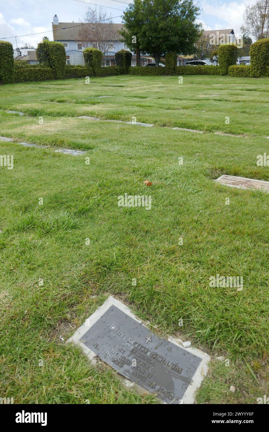 North Hollywood, Kalifornien, USA 5. April 2024 Schauspieler John Keith Callum Grave im Pierce Brothers Valhalla Memorial Park am 5. April 2024 in North Hollywood, Kalifornien, USA. Foto: Barry King/Alamy Stock Photo Stockfoto