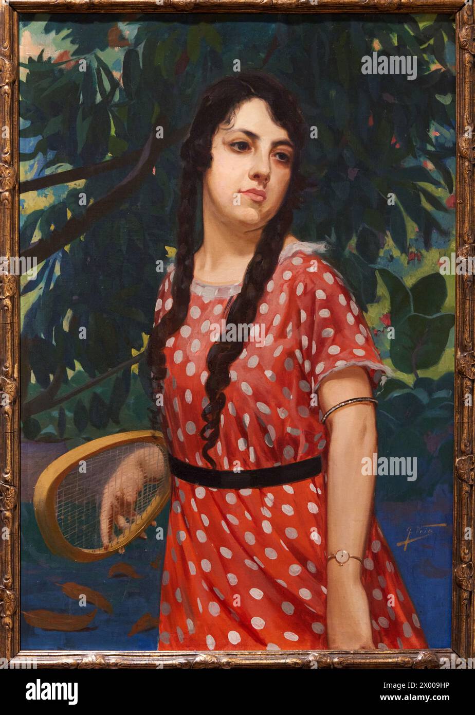 José Uría y Uría, (Oviedo, 1861 - Vigo, 1937), Maruja Uría Ríu, Tochter des Künstlers, um 1919, Museum der Schönen Künste, Museo Bellas Artes, Oviedo, Asturien, Spanien. Stockfoto