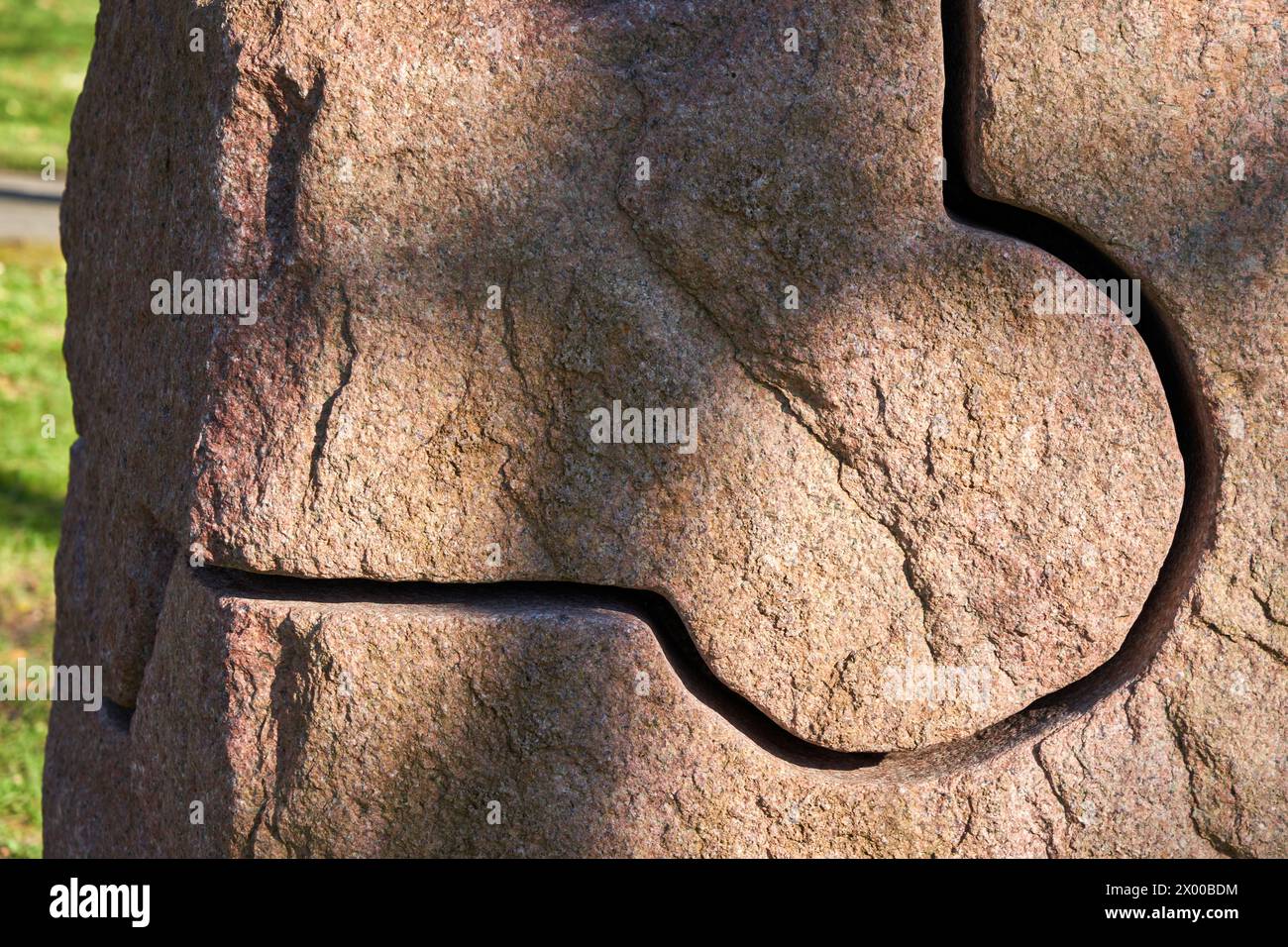 "Stone I, Granit", 1991, Eduardo Chillida (1924-2002), Chillida Leku Museoa, Donostia, San Sebastian, Baskenland, Spanien. Stockfoto