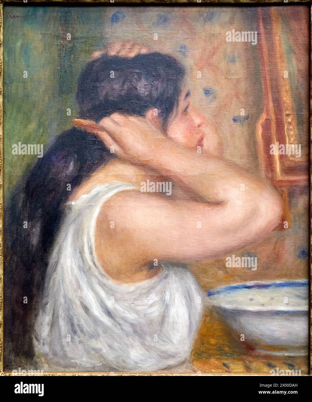 "La Toilette: femme se peignant", 1907-1908, Pierre Auguste Renoir, 1841-1919, Musée d'Orsay, Paris, Frankreich, Europa. Stockfoto