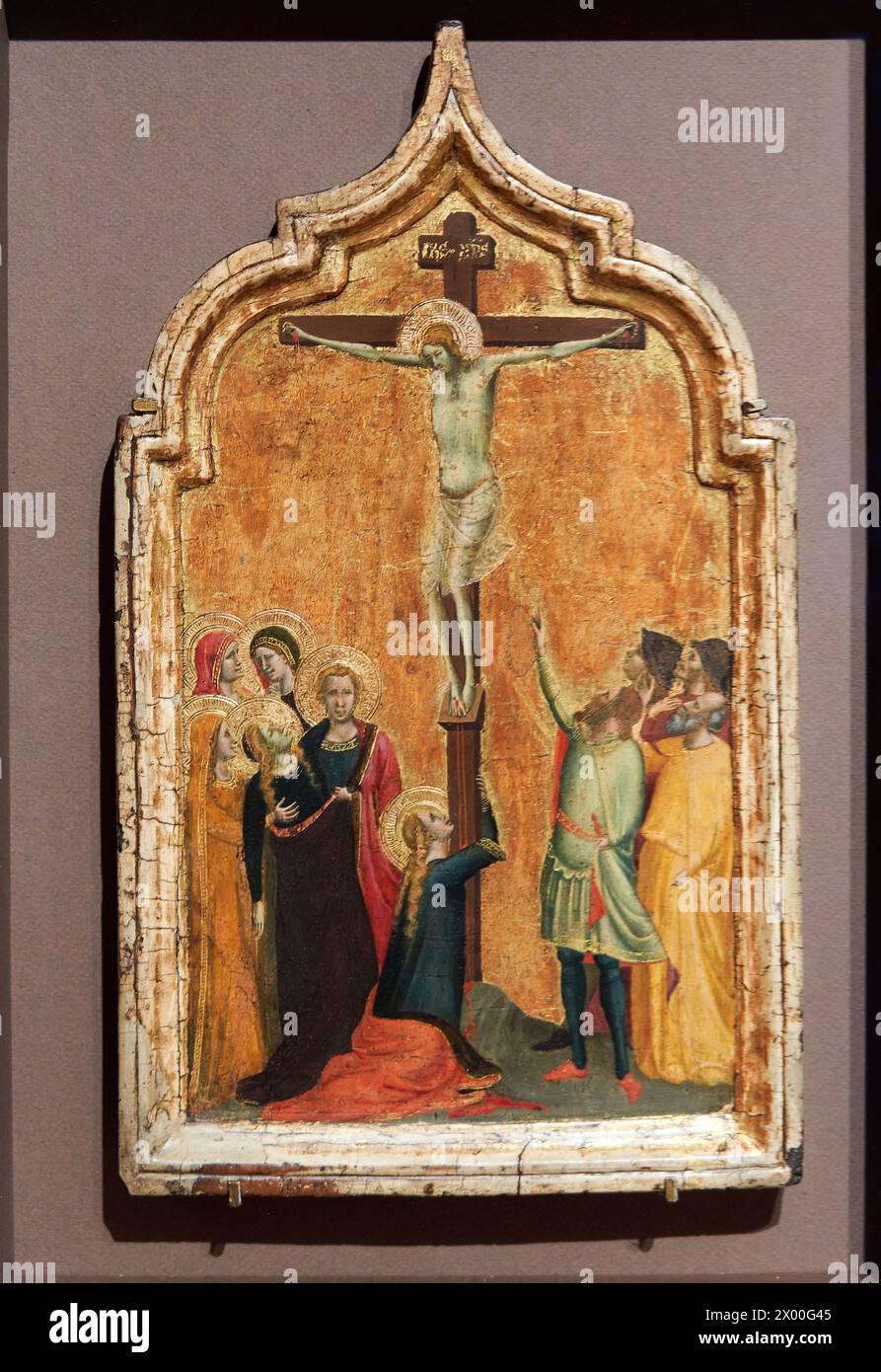 Bernardo Daddi (Florencia, activo hacia 1312-1348), die Kreuzigung, Hacia 1330-1335, Thyssen Bornemisza Museum, Madrid, Spanien, Europa. Stockfoto
