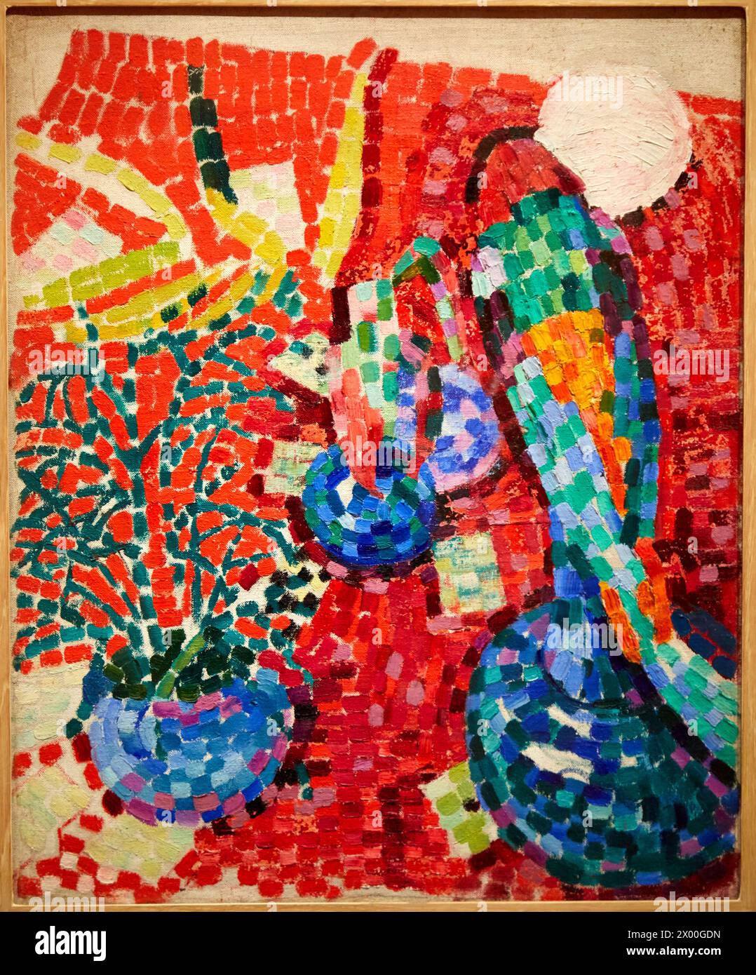 'Stillleben mit einem Papagei', 1907, Robert Delaunay (1885-1941), Thyssen Bornemisza Museum, Madrid, Spanien, Europa. Stockfoto