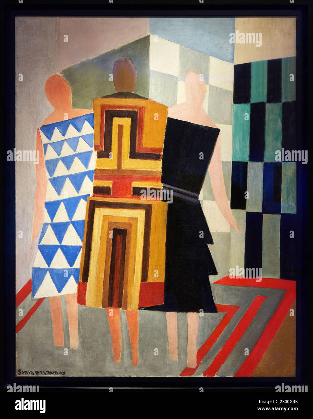 Gleichzeitige Kleider (Drei Damen, Formen, Farben), 1925, Sonia Delaunay (1885-1979), Thyssen Bornemisza Museum, Madrid, Spanien, Europa. Stockfoto