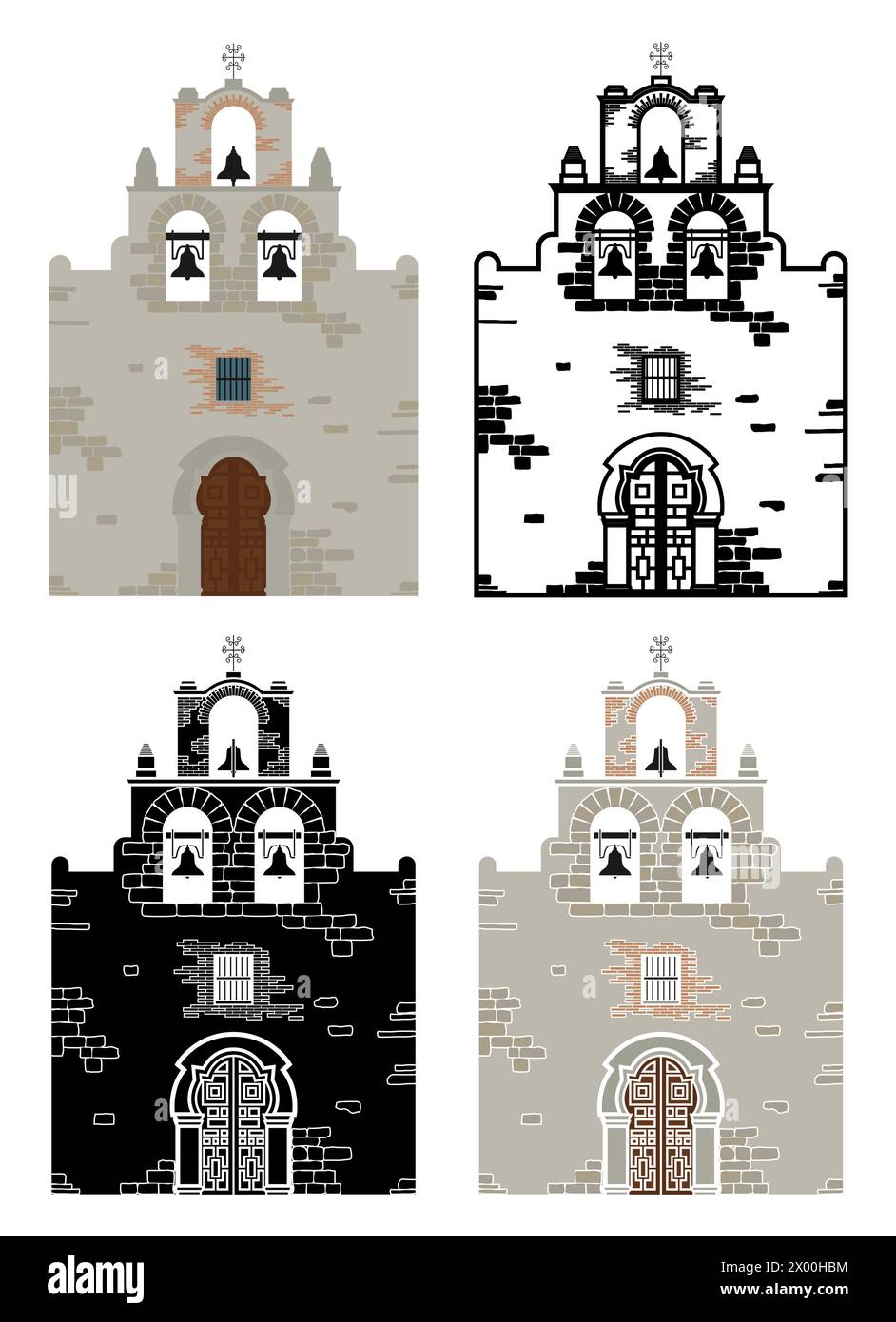 Mission San Francisco de la Espada, USA Stock Vektor