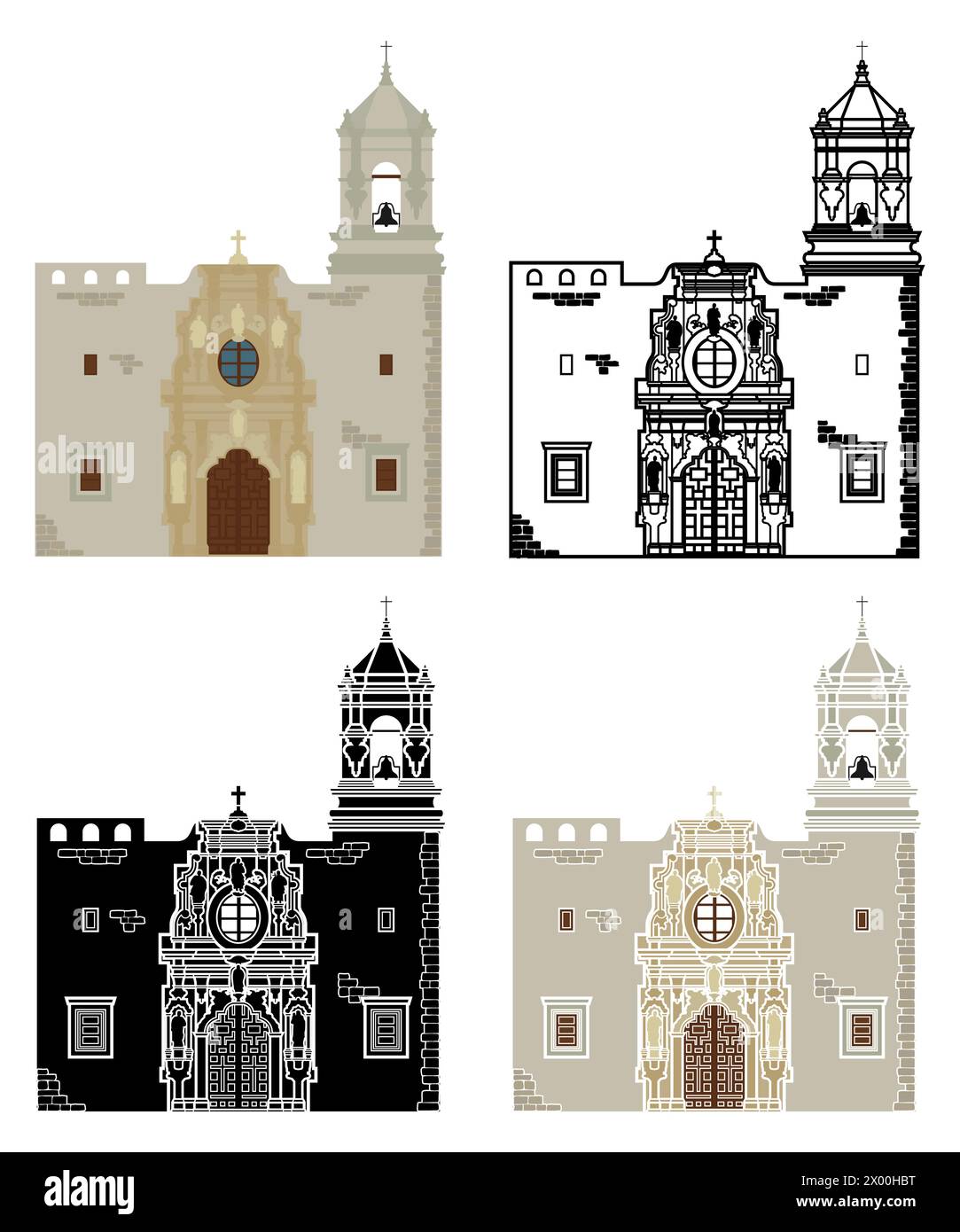 Mission San Jose, Texas, USA Stock Vektor