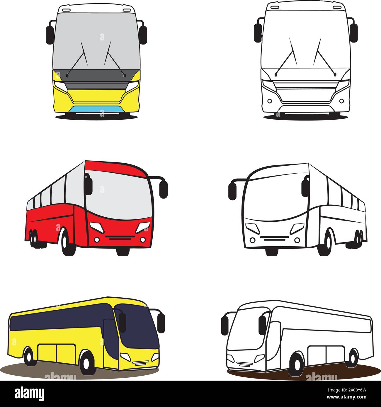 Logo-Design mit Vektorgrafik von Bussen Stock Vektor