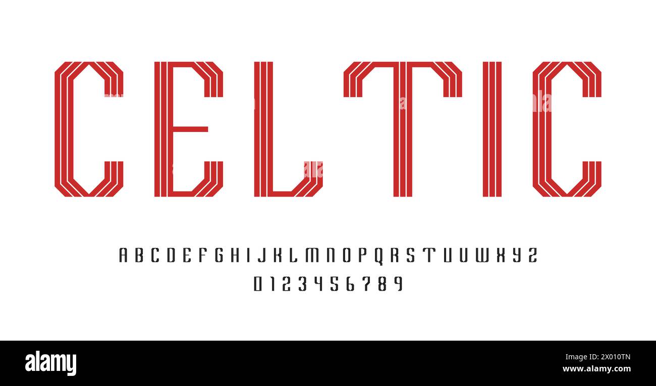 Satz von Alphabeten font Buchstaben und Zahlen moderne abstrakte Design mit Leinen Vector Illustration Stock Vektor