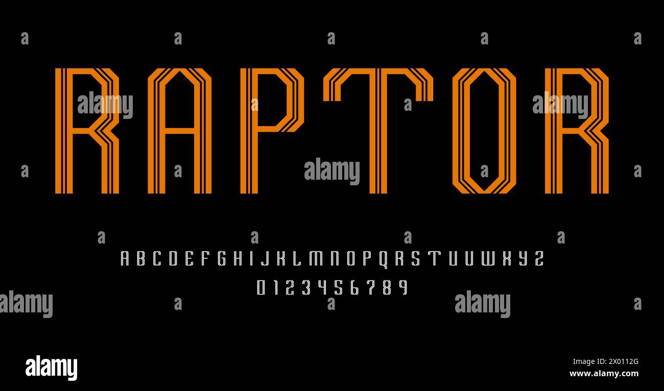 Satz von Alphabeten font Buchstaben und Zahlen moderne abstrakte Design mit Leinen Vector Illustration Stock Vektor
